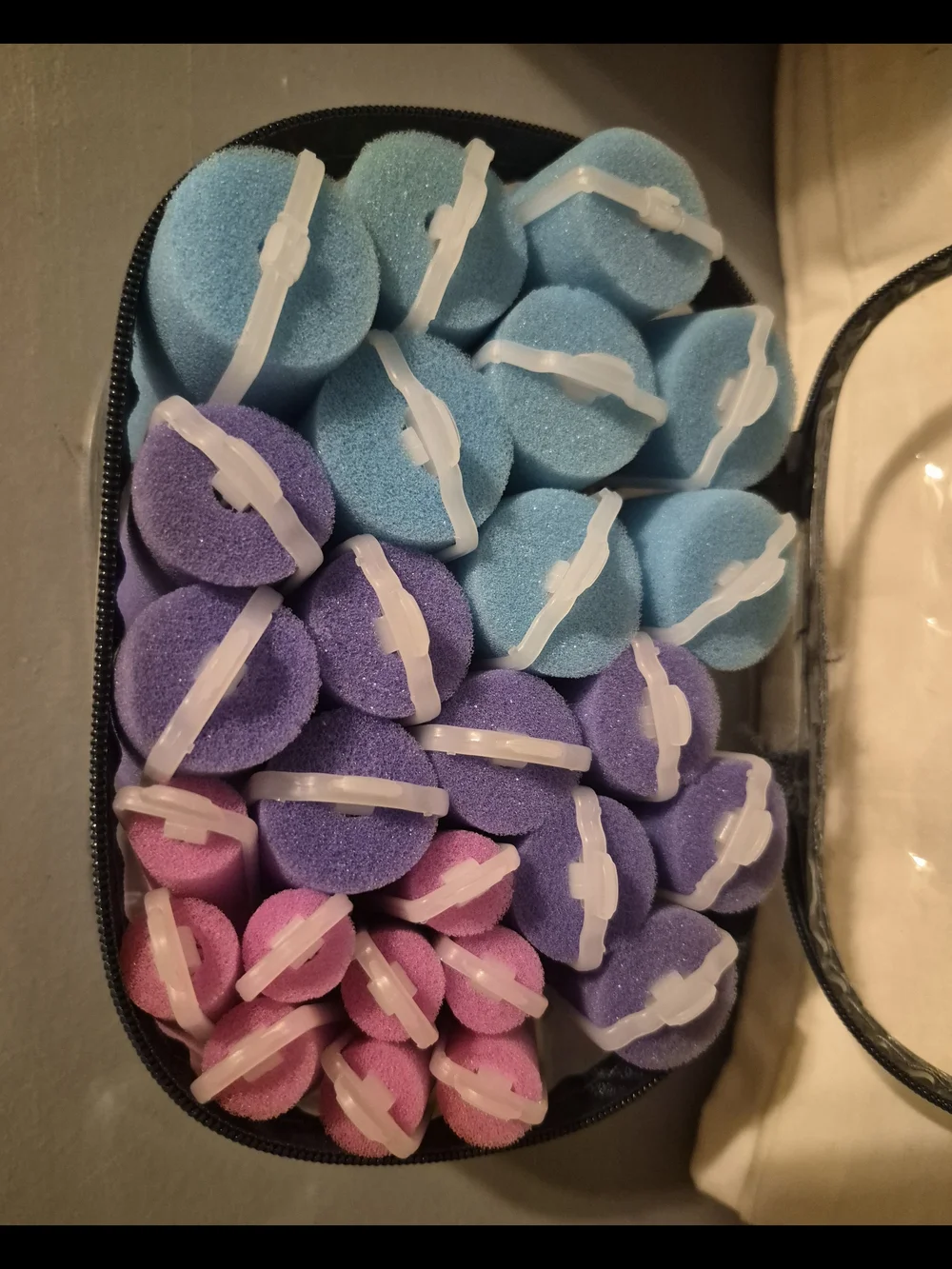 26-Pack Foam Hair Rollers - Blue, Purple, Pink